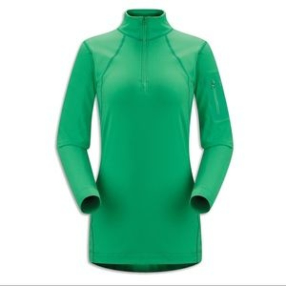 Arcteryx Rho 1/4 zip base layer green fleece